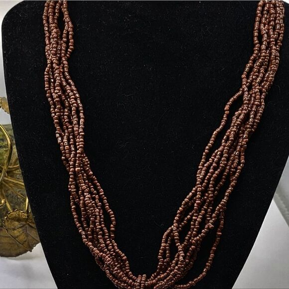 "5/$25" Multistrand Seed Bead Floral Abalone Shell Pendant Necklace - Picture 7 of 10